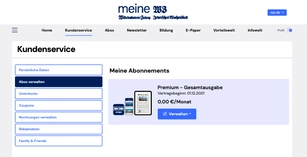 meine wz - Abos verwalten