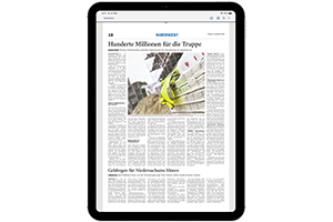 Apple iPad mit der Zeitungausgabe vom Jeverschen Wochenblatt bzw. der Wilhelmshavener Zeitung